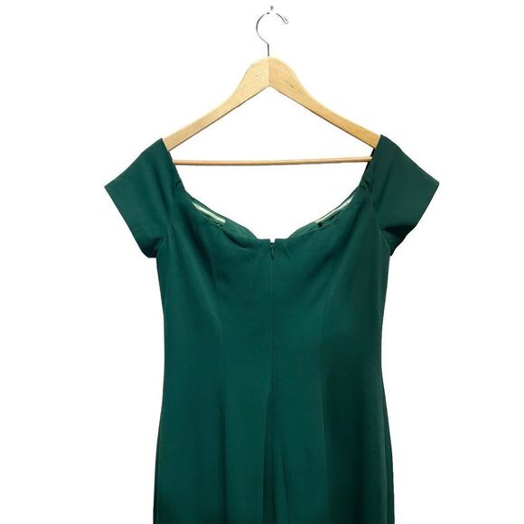 Badgley Mischka Green Off‎ The Shoulder Maxi Dress Women’s Size 6 - Picture 5 of 7